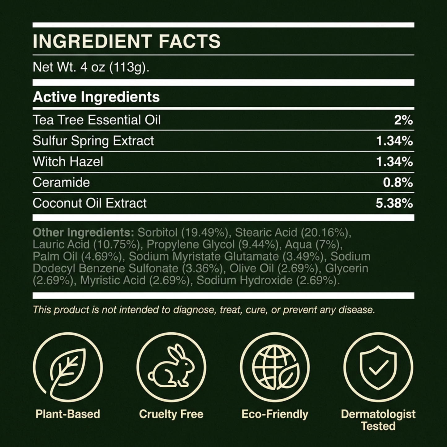 NAIA Ironbark Relief & Clear Bar soap with natural ingredients, showing the bar’s textured surface and packaging details.