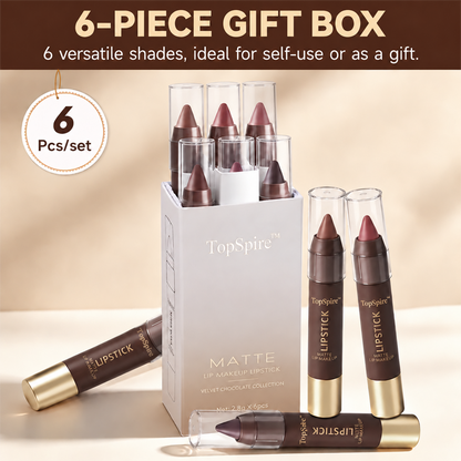6PCS/Set Luxury Matte Lipstick – Soft Velvet Finish & All-Day Color