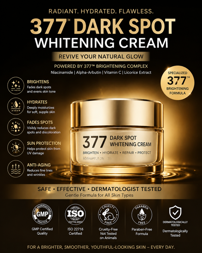 🔥 Limited Time Deal: Buy 1 Bottle, Get 1 FREE! 377 DARK SPOT WHITENING CREAM Brightening SPF Face Cream – Dark Spot, Hydration & Anti-Wrinkle Care