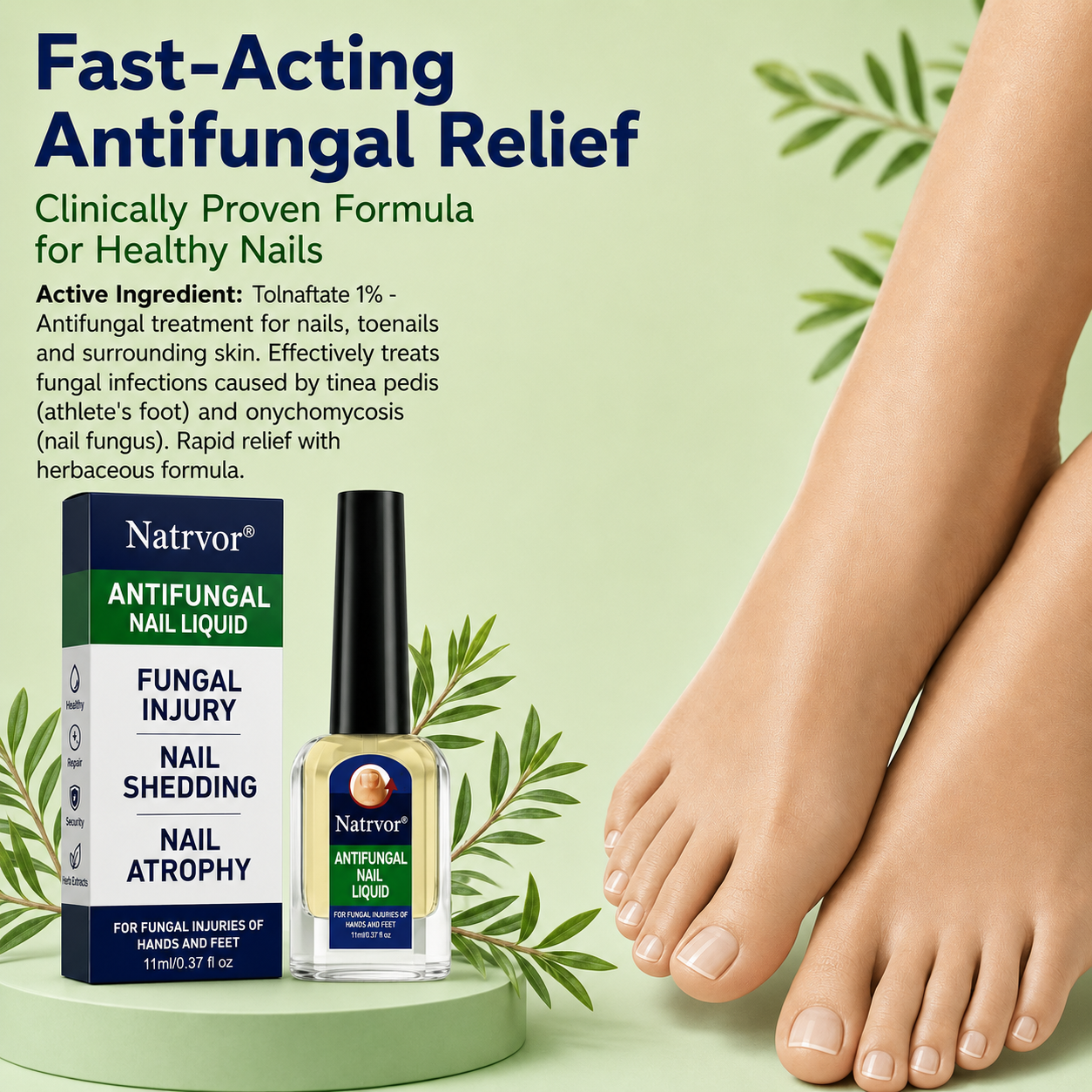 Natrvor® Tolnaftate Nail Fungus Solution | For Fingernails & Toenails