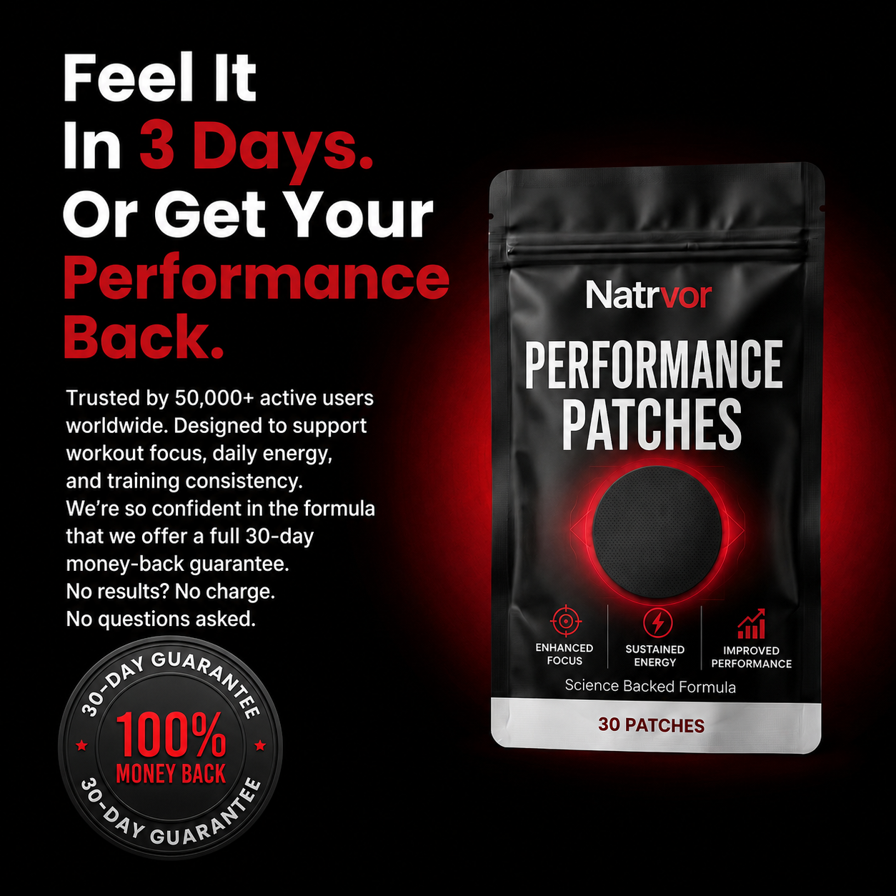 Natrvor Fitness Patch — Train Harder. Recover Smarter. Stay Focused.