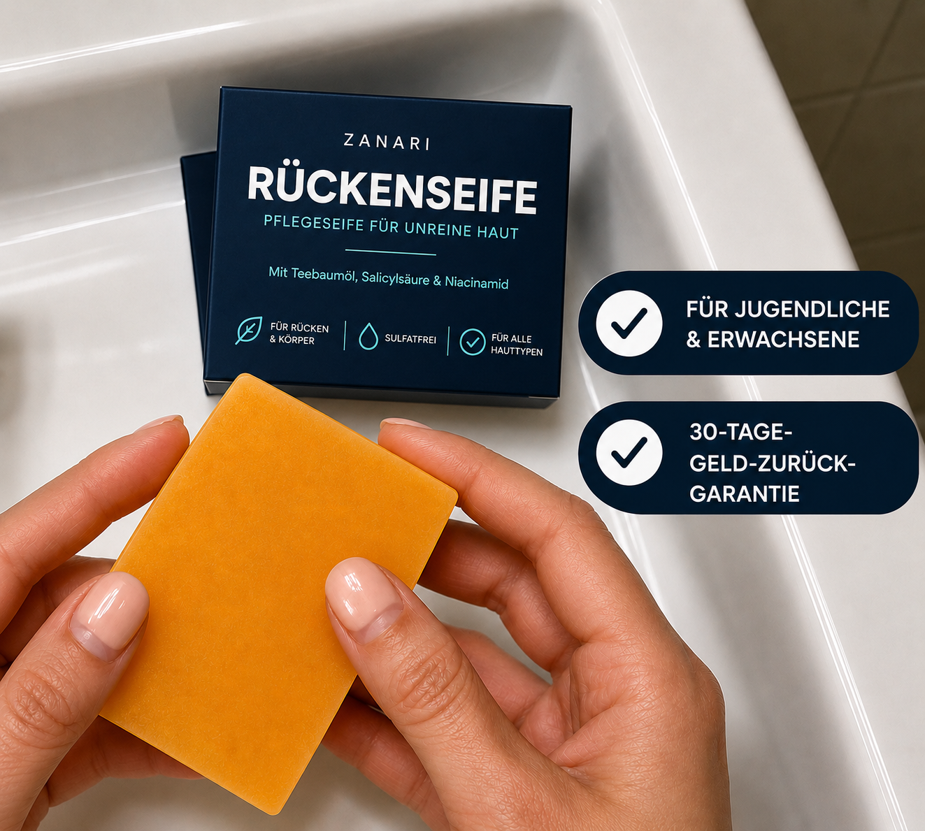 Zanari Rückenseife gegen Akne