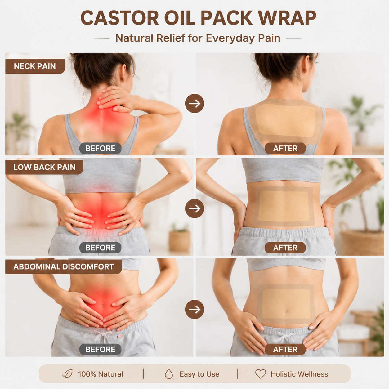 10pcs Castor Oil Pack Wrap