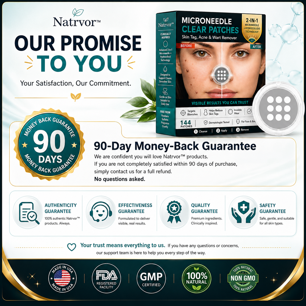 ✨Tenviro®2-in-1 Microneedle & Hydrocolloid Patch🍀| Removes Raised Moles, Acne, Flat Warts & Skin Tags | Helps Improve Wrinkles, Scars & Blemishes | Invisible Patches for Face & Body