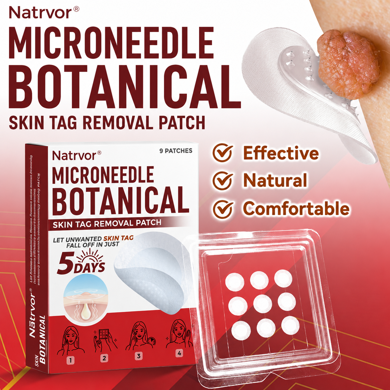 ✅Natrvor® Patches for removing warts and moles using plant-based micro-needles