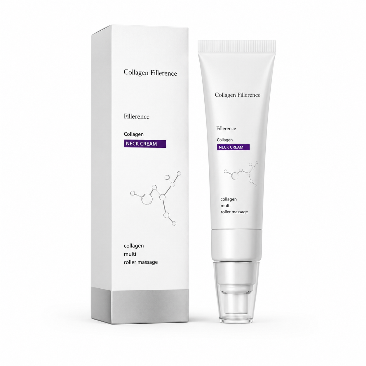 Roller Massage Neck Cream 🧴 Collagen & Hyaluronic Acid | Firms Neck, Reduces Wrinkles & Double Chin