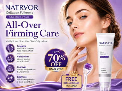 🧠👩‍🔬 NATRVOR All-Over Firming Cream – FDA-Compliant Formula For Face, Neck & Body – Smooth, Tighten & Brighten – 70% OFF + 🎁 Free Derma Roller Today